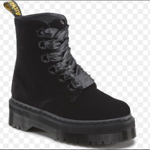 RARE Dr. Martens Molly Velvet Platform Combat Boot